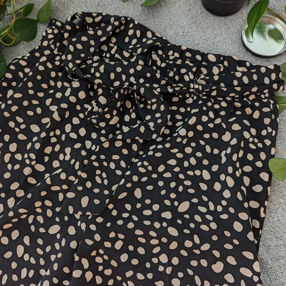 Francesca's Pants High Waist Wide Leg Elastic Belt Size L Blue - Picture 4 of 11